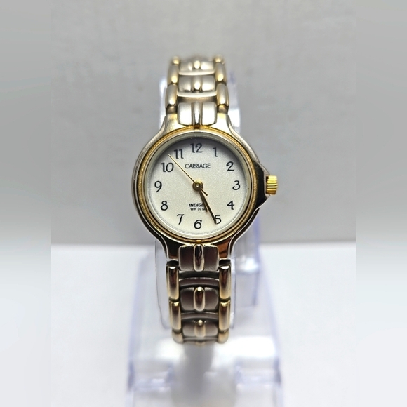 Carriage By Timex N9 WR30M Two Tone Ladies Stainless Indiglo New Battery - Picture 1 of 10